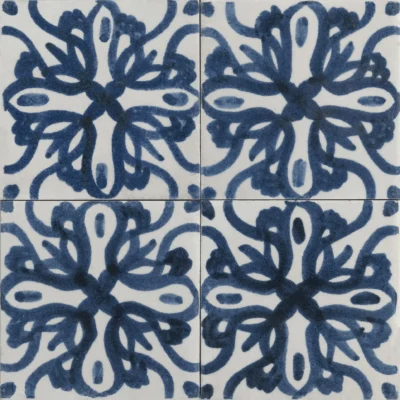 Memoria – Isolde 15×15 – mønsterflise til gulv og væg – Blu & Nero