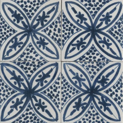 Memoria – Selma 15×15 – mønsterflise til gulv og væg – Blu & Nero